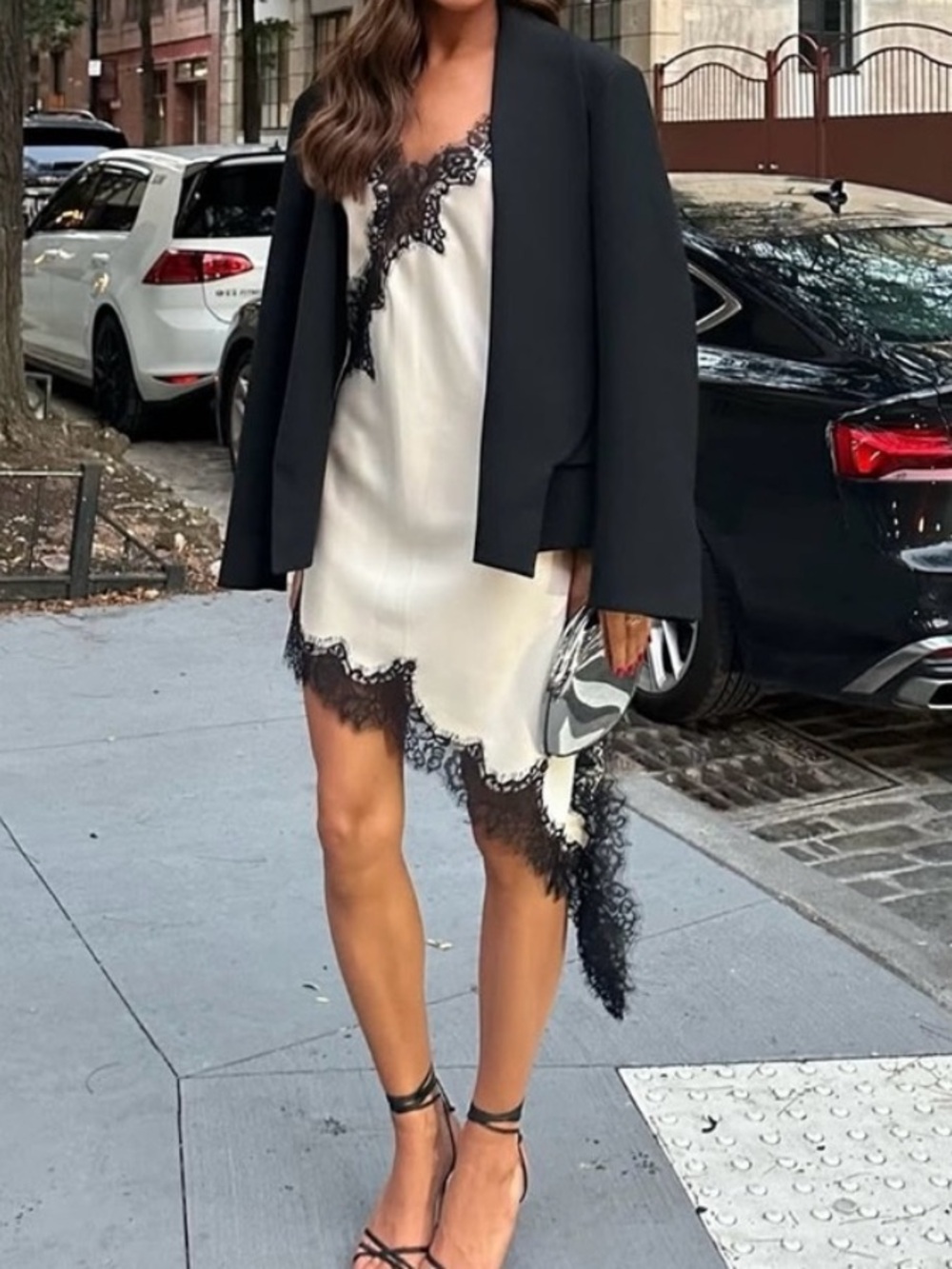 Asymmetrical lace dress